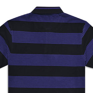 100% algodón de alta calidad respetuoso con el medio ambiente informal para hombre para Polo diseño de patrón sólido con estilo de piqué de rayas negras - Product Image 5