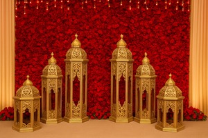 โคมไฟสีทองสำหรับตกแต่งงานมุสลิมสังจิทสำหรับตกแต่งงานแต่งงานโคมไฟสไตล์โมร็อกโก - Product Image 2