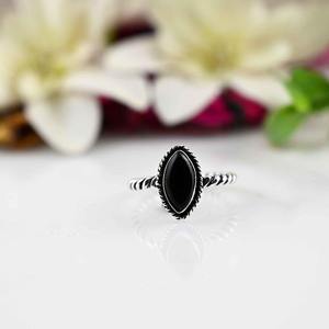 Anillo de piedras preciosas de ónix negro de Plata de Ley 925 estilo bohemio, joyería hecha a mano, anillo de plata, joyería para mujer, regalo de boda para ella - Product Image 3