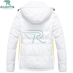 Razorts International Women Puffer Jacket Waterproof <b>Quilted</b> Full Sleeve Stand Collar Detachable Hood Autumn Coat - Product Image 2