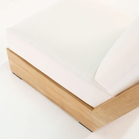 Silla Nakula sin Brazos, Asiento Cómodo, Funda Extraíble Moderna, Madera de Teca Sólida de la Mejor Calidad de Indonesia, para Sala de Estar y Uso en Hoteles