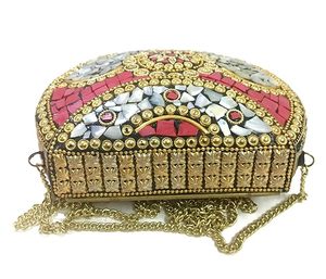 Elegante Bolso de Mano Tipo Clutch con Diseño Floral, Bolso de Mano Tradicional con Mosaico para Vestido de Novia - Product Image 3