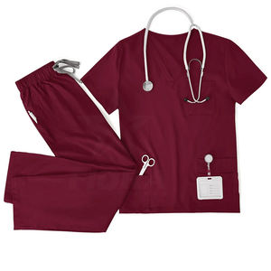 Tenues d'hôpital confortables, en tissu tissé durable, pour infirmières, travail médical, ensemble de blouses d'hôpital, manches courtes, unisexe, haut de blouse de haute qualité - Product Image 3
