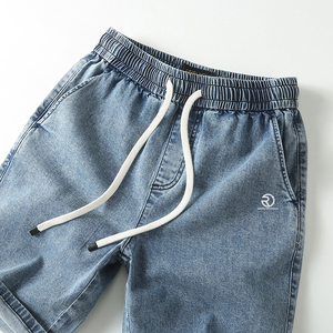 Tùy Chỉnh Thẳng Quần Jean Ngắn Người Đàn Ông Của Mùa Hè Mỏng Phần Năm Quần Cotton Giản Dị Quần <span class=keywords><strong>Short</strong></span> Dây Kéo Lỏng Đàn Hồi Quần - Product Image 2