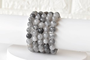 Latest Design Trendy Style Meditation Healing Cloudy Quartz Beaded Round <b>Gemstone</b> <b>Bracelet</b> at Best Price - Product Image 6