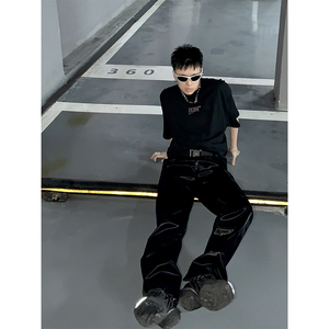 Pantalon en cuir à fermeture éclair de couleur unie pour hommes 100% pantalon en cuir véritable au meilleur prix - Product Image 4