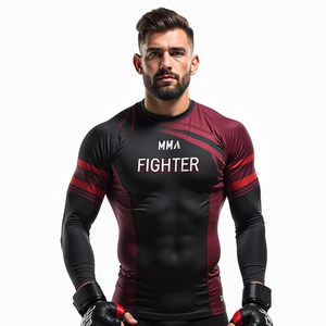 Rash Guard de Jiu Jitsu brésilien personnalisé Obtenez du matériel d'entraînement MMA sublimé personnalisé vente en gros de vêtements de sport de combat Fitness Gym - Product Image 5