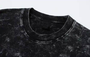 T-shirt en molleton 100 % coton de haute qualité pour homme, col en V, manches longues, effet délavé, anti-rétrécissement et anti-plis - Product Image 3