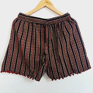 Femmes Boho bohème été maillots de bain Ajrakh Bermuda Cargo Shorts lâche taille élastique dentelle décoration écologique respirant - Product Image 2