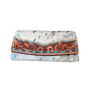 Pochette RFID en cuir véritable au design vintage pour femme avec décoration en fourrure Protection de carte sécurisée - Product Image 2