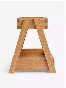 Mango Wood Double Tier <b>Storage</b> <b>Rack</b> Rectangular Standing Type Minimalist Design for <b>Kitchen</b> Spices Holders - Product Image 2