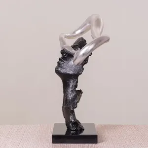 TW Métal Hypnotique (Noir/Argent) Marbre Décor À La Maison Moderne Créatif Design Attrayant Sculpture En Aluminium - Product Image 3