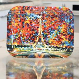 Afremov Paris 233x307mm Plateau de service décoratif rectangulaire moderne Plateau en bois fantaisie pour plateaux de service - Product Image 5