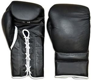Cuero Mma Muay Thai Boxe De Luva Mitts Equipos Guantes de boxeo ganadores Guantes de boxeo de cuero real Encaje - Product Image 3