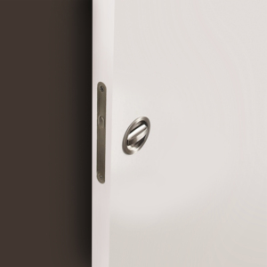 Kit chiavistello rotondo in acciaio verniciato nero per porte scorrevoli 57mm di diametro - Product Image 2