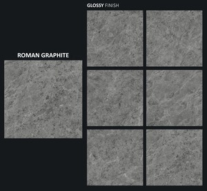 Roma Graphite 800x800mm Porcelain 80x80cm Glossy Tiles Marble Look Bahamas - Product Image 1