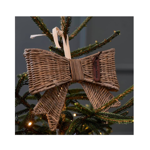 Ornement de Noël en rotin créatif exquis ensemble de cloches en rotin faites à la main pour les décorations de vacances de Noël d'hiver Style rustique - Product Image 4