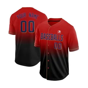 Schnelle Lieferung individueller Druck Baseball einfarbige Hemden Baseballtrikot Sublimation günstiger Preis Baseballtrikot für Herren zu niedrigem Preis