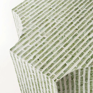 โต๊ะข้างประดับมุกฝังลายเปลือกหอยทำมือโต๊ะปรับเสียงแบบหรูหราสำหรับห้องนั่งเล่นเฟอร์นิเจอร์ศิลปะ - Product Image 3