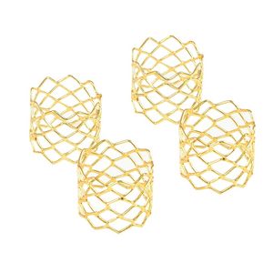 Handmade Gold Round Mesh Napkin Ring Metal Home Decor for Everyday <b>Dining</b> Parties and <b>Table</b> <b>Centrepiece</b> - Product Image 1