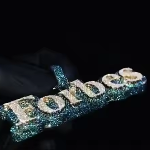 Haute Qualité S925 Rappeur Pendentif Hip Hop Collier Glacé Moissanite Diamant Brillant Lettre Pendentif Bijoux pour Hommes - Product Image 2