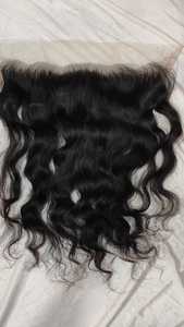 Extensions de cheveux humains tissés temple indien non traités, faisceaux bouclés avec fermeture en dentelle Deepwave et dentelle transparente frontale - Product Image 6