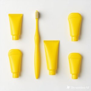 Elegante Kit de Cepillo de Dientes de Hotel Amarillo | Minimalista Juego de Cuidado Bucal con Pasta de Dientes y Estuche de Viaje 50 Caja Personalizada - Product Image 4