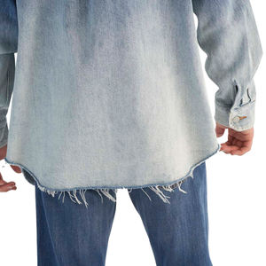 เสื้อเชิ้ตผ้ายีนส์แขนยาวสำหรับผู้ชายเสื้อเชิ้ตผ้าฝ้ายเข้ารูปลำลองสำหรับฤดูใบไม้ผลิ - Product Image 4