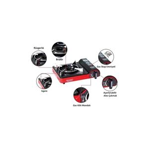 Ready to Use <b>Portable</b> <b>Camping</b> <b>Stove</b> with Red Case and Cartridge One Size Essential <b>Camping</b> Accessories - Product Image 4