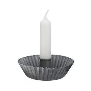 Bougeoir en métal doré antique à cannelures et à festons, rétro, portable, pour bougies coniques, style rustique, décoration de ferme, candélabre - Product Image 6