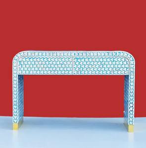 Table console en cascade incrustée d'os-Table d'entrée élégante pour la décoration intérieure, meubles en incrustation d'os fabriqués à la main - Product Image 1