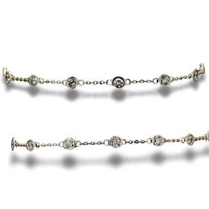 สร้อยข้อมือเพชรสำหรับปลูกในแล็บทรงกลม14K สีเหลืองทอง VVS EF ชัดเจนเครื่องประดับโซ่ขนาด7นิ้ว - Product Image 4