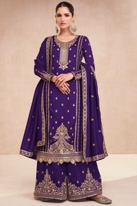 Derniers vêtements ethniques de créateur indien de haute qualité Salwar exclusif en soie avec broderie séquentielle Fournisseur de Surat - Product Image 3