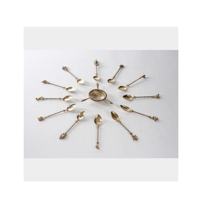 Cuchara de café de latón de estilo mango largo diseño clásico moderno té hogar cocina acampar al aire libre para la venta - Product Image 1