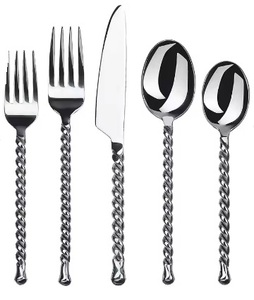 Unique Embossed Design 5-Piece Mirrored Stainless Steel <b>Cutlery</b> <b>Set</b> <b>Hanging</b> Custom Premium Quality Sleek Classic Design for - Product Image 2