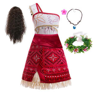Children's Vaiana <b>Moana</b> Princess Costume Includes Dress and Skirt for Girls Boys Babies-for Halloween and Carnival - Product Image 4