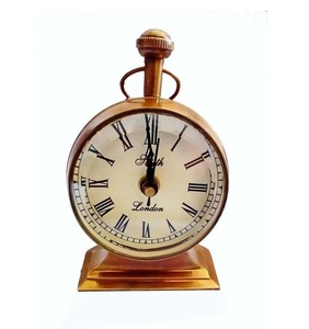Horloge de table antique en laiton nautique brillant poli horloge de bureau chic pas cher prix horloge fournitures en gros. - Product Image 5
