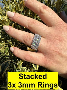 Anillo de bodas Eternity Band para mujer Moissanite Diamond Iced Out Sólido 925 Plata de ley Acero inoxidable Joyería de moda - Product Image 4