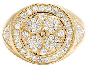 Hip Hop <b>Iced</b> Out S925 Sterling Silver Cluster Round Diamond Studded <b>Ring</b> for Men's - Product Image 3