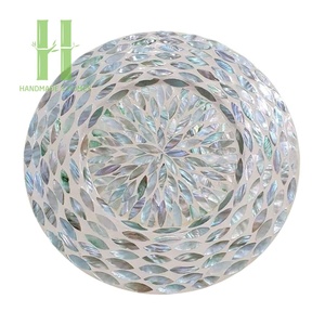 แผ่นรองจานหรูหราเป็นมิตรกับสิ่งแวดล้อม ลายมุกฝังมือเพ้นท์ 5 ชิ้น ดีไซน์หลากหลายแบบ OEM สำหรับตกแต่งจานชาม ขายดีอันดับต้นๆ - Product Image 1