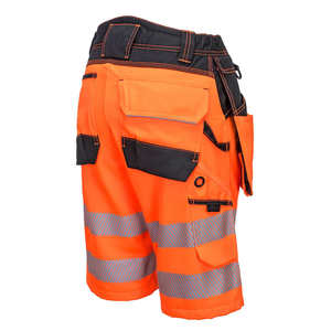 Hot Selling Breathable Solid Knitted Mid Waist Canvas <b>Hi</b> <b>Vis</b> Reflective Work Shorts Safety Cargo <b>Pants</b> for Men in Factory Prices - Product Image 3