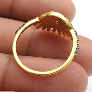 Mode femmes forme d'oeil pavé ensemble plaqué or noir Rhodium incrustation de diamant rubis bague bijoux vintage 925 argent gros anneaux - Product Image 5