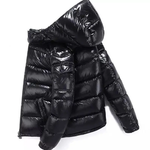 Men's <b>Silver</b> Metallic Eco-Friendly Breathable Canvas Varsity Quilted <b>Puffer</b> <b>Jacket</b> Winter Warm Zipper Coat - Product Image 6