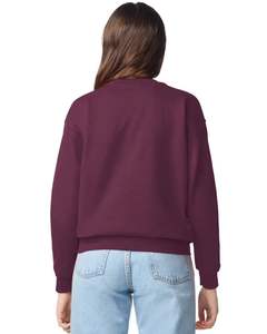 Sudadera de cuello redondo para mujer en tejido polar color granate ciruela, jersey liso, impresión de logotipo personalizado OEM, ropa informal para mujer, top suave - Product Image 2