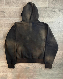 Nouveaux sweats à capuche zippés de haute qualité pour hommes lavage à l'acide recadrée épaule tombante Logo personnalisé épais 100% coton sur la taille sweats à capuche zippés - Product Image 5