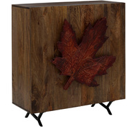 Compact luxe voile chaude solide manguier bois 3D panneau feuille portes teinture finition stockage 4 étagères moderne maison armoire buffet