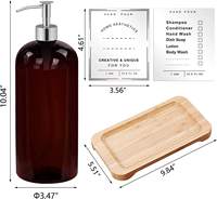 Ensemble de distributeurs de savon liquide en plastique PET ambré personnalisables et rechargeables, 32 oz, flacon vide avec pompe pulvérisatrice, impression sérigraphiée