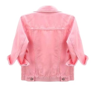 Femmes lavage léger manches 3/4 recadrée Denim veste hiver Style camionneur manteau coton coloré hiver coupe-vent court Jean manteau - Product Image 4