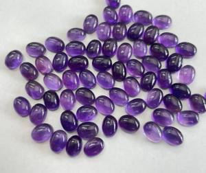 พลอยอเมทิสต์ธรรมชาติทรงรี3X5มม. หลังแบน-อัญมณีหลวมสีม่วงอเมทิสต์คุณภาพสูง - Product Image 5