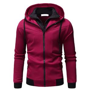 เสื้อฮู้ดซิปผู้ชายแบบใหม่ เสื้อฮู้ดซิปสำหรับออกกำลังกาย เสื้อฮู้ดผู้ชายแบบเรียบง่าย เสื้อฮู้ดซิปผ้าคอตตอนผสมสำหรับออกกำลังกาย แบบยูนิเซ็กซ์ - Product Image 1